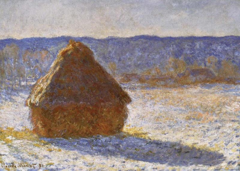 Claude Monet Haystack in the Snwo,Morning France oil painting art